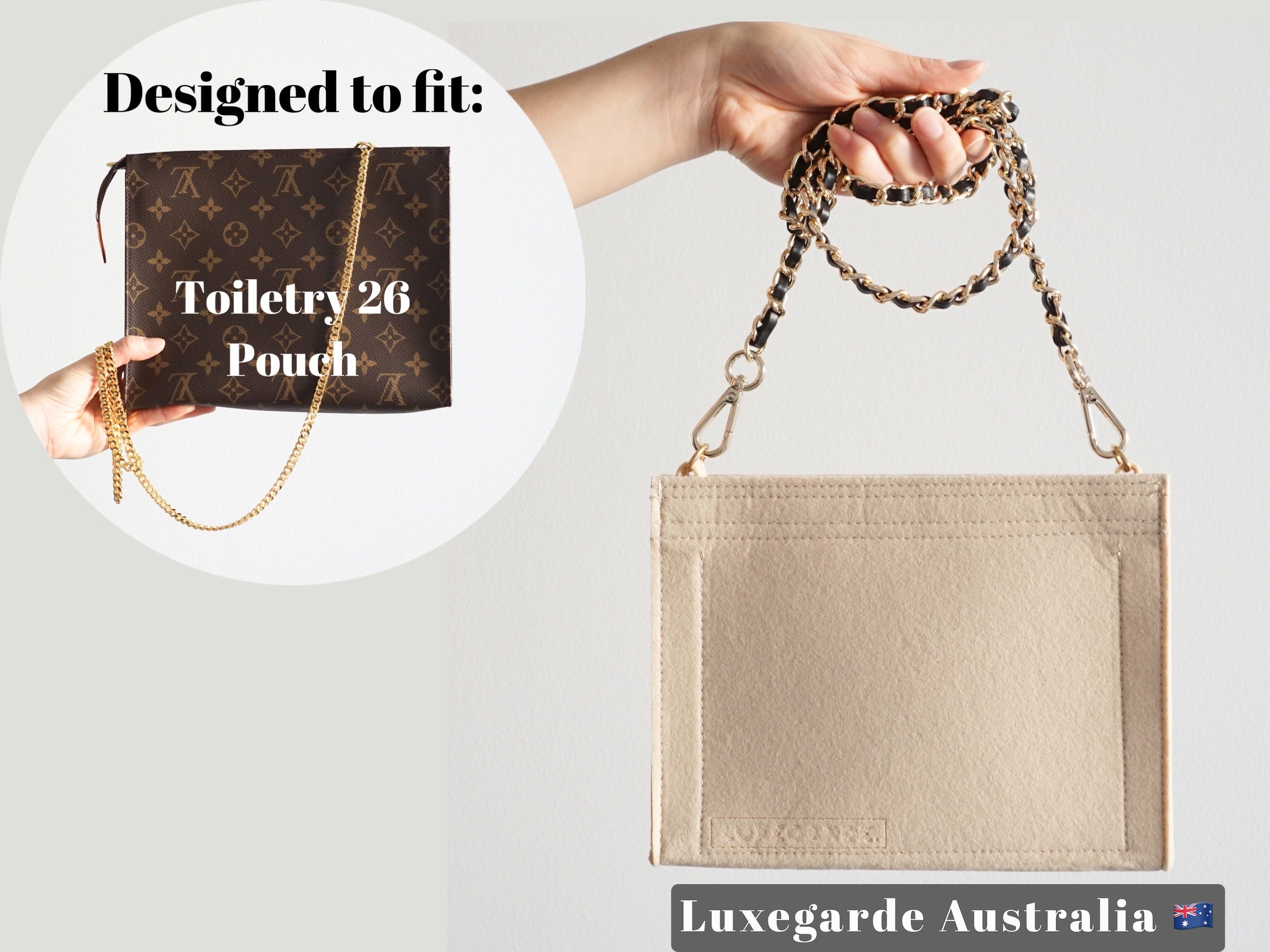 HOW I TURN THE LV TOILETRY 26 POUCH INTO A HANDBAG 3 DIFFERENT WAYS 