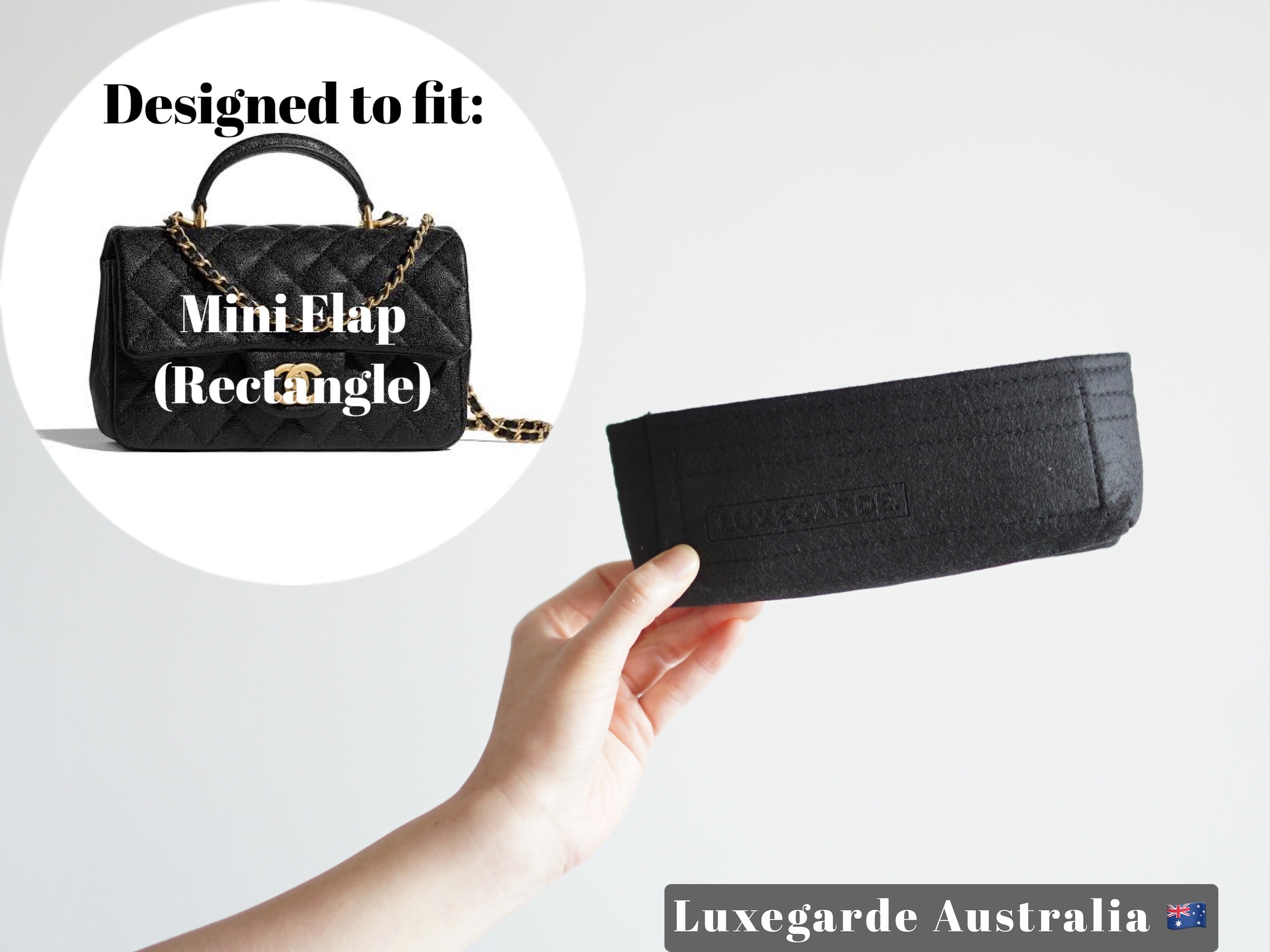 Mini Top Handle Flap Bag Organizer Insert / C H A N E L Purse 