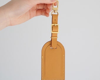 Louis Vuitton Leather Luggage Tag With Hot Stamp Letters T.N