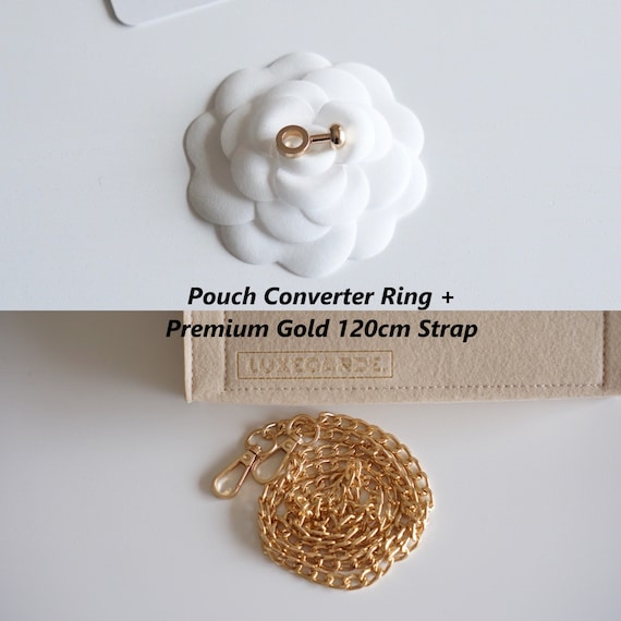 Pouch Converter Kit w/ Chain Strap and Pouch Converter Ring | | For  Neverfull Pochette, Key Pouch [BAGS NOT Included]
