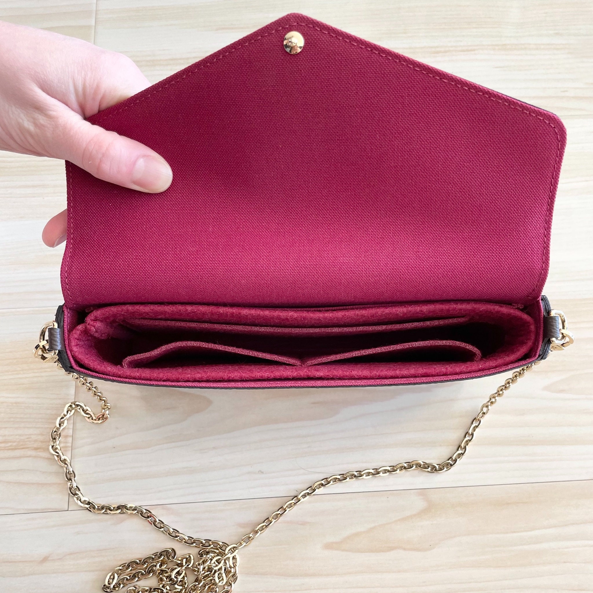 Zoomoni Premium Bag Organizer for LV Felicie Pochette (Handmade/20 Color  Options) [Purse Organiser, Liner, Insert, Shaper]