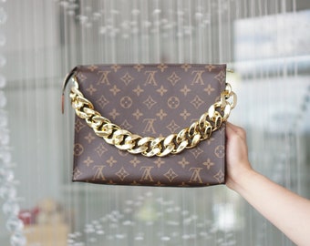 Lv Genuine Leather Toiletry Bag  Gold Chain Lv Toiletry Pouch 26 -  Crossbody 26 Bag - Aliexpress