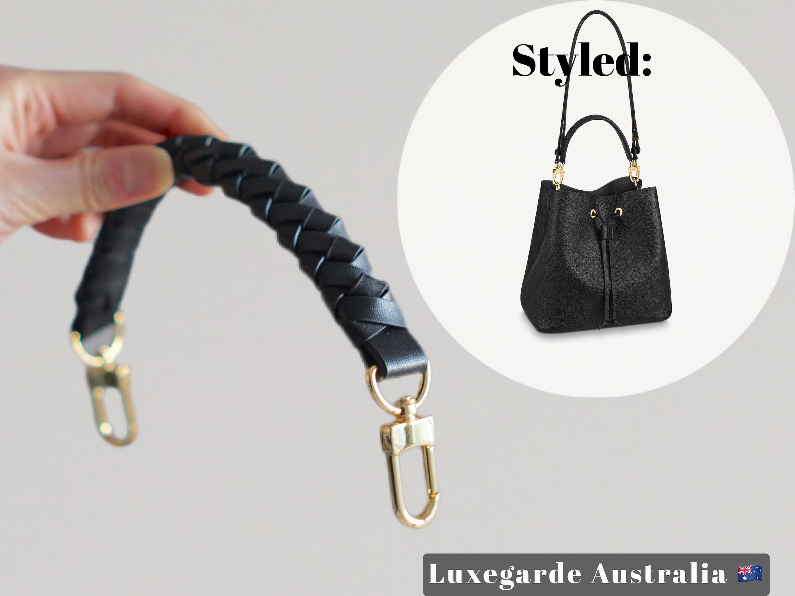 Braided Leather Top Handle Strap Suitable for Neonoe Petit 