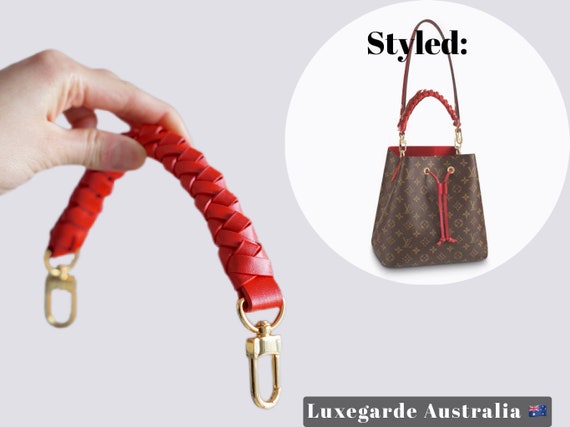 Braided Leather Top Handle Strap for Louis L V Neonoe Petit 