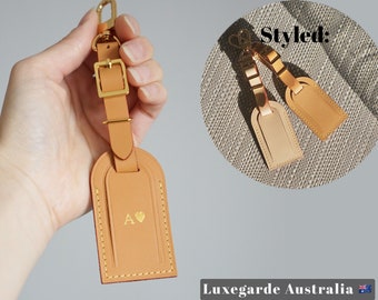 Authentic Louis Vuitton Luggage Tag Poignet Strap Set Vachetta 