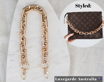 Chunky Gold Chain Handle Decorative Strap | For Toiletry Pouch, Pochette Accessoires, Pochette Metis Cosmetic Pouch [BAG NOT INCLUDED]