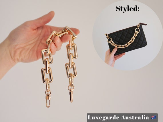Chunky Gold Chain Handle Decorative Strap for Toiletry 