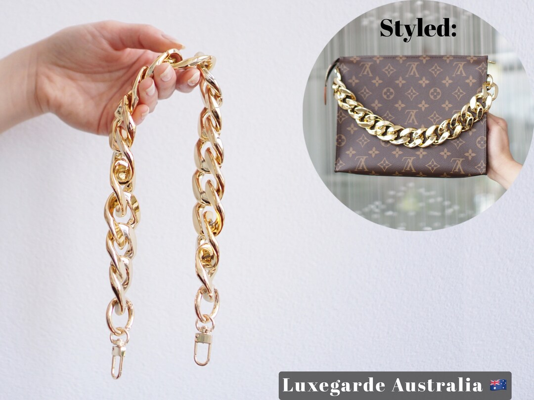 Chunky Flat Gold Chain Handle Decorative Strap for Toiletry Pouch, Pochette  Accessoires, Pochette Metis Cosmetic Pouch BAG NOT INCLUDED - Etsy