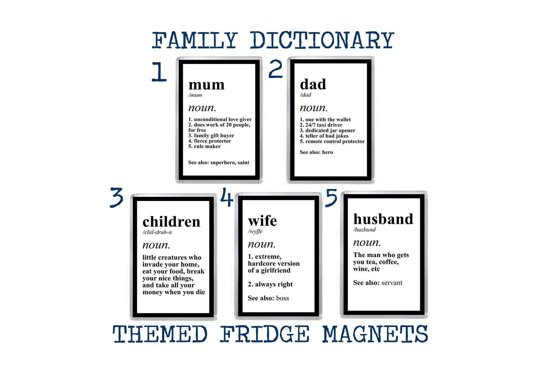 FAMILY DICTIONARY DEFINITIONS Funny Fridge Mum Dad Etsy Australia