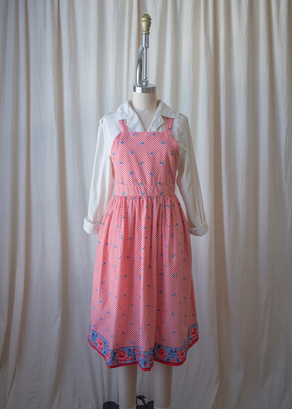 Floral Gingham Apron Dress - image 2