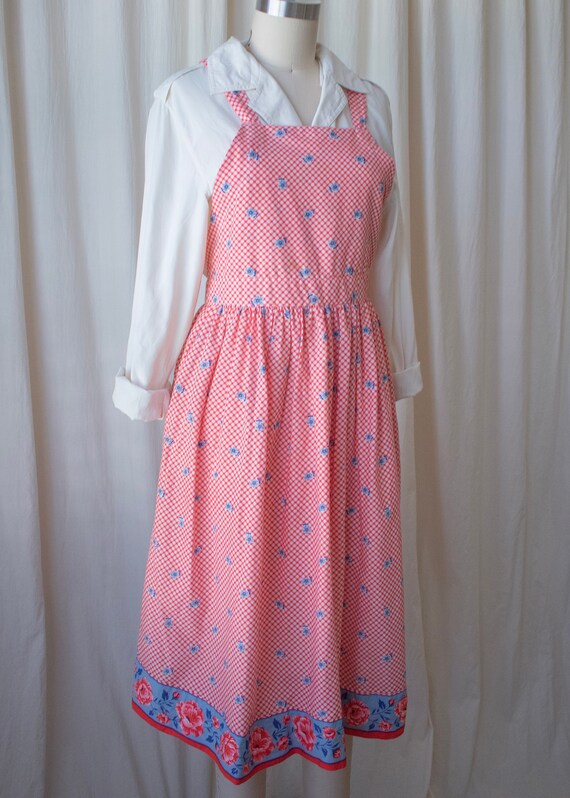 Floral Gingham Apron Dress - image 4