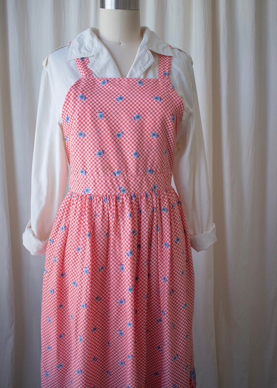 Floral Gingham Apron Dress - image 3