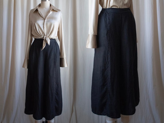Black Linen Culottes