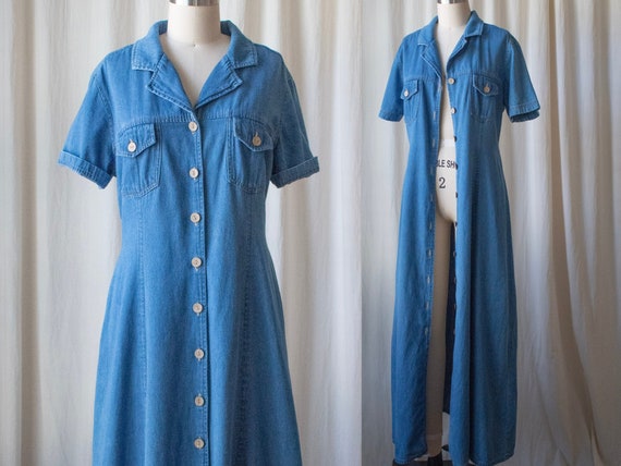 Denim Button Dress