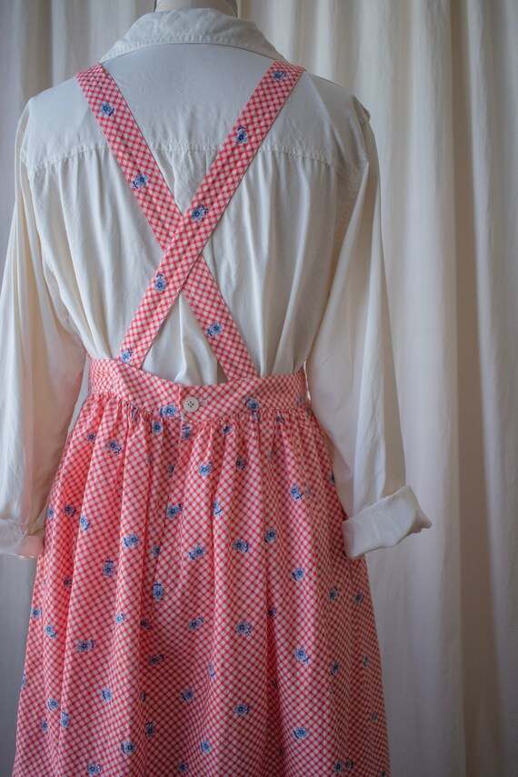 Floral Gingham Apron Dress - image 6