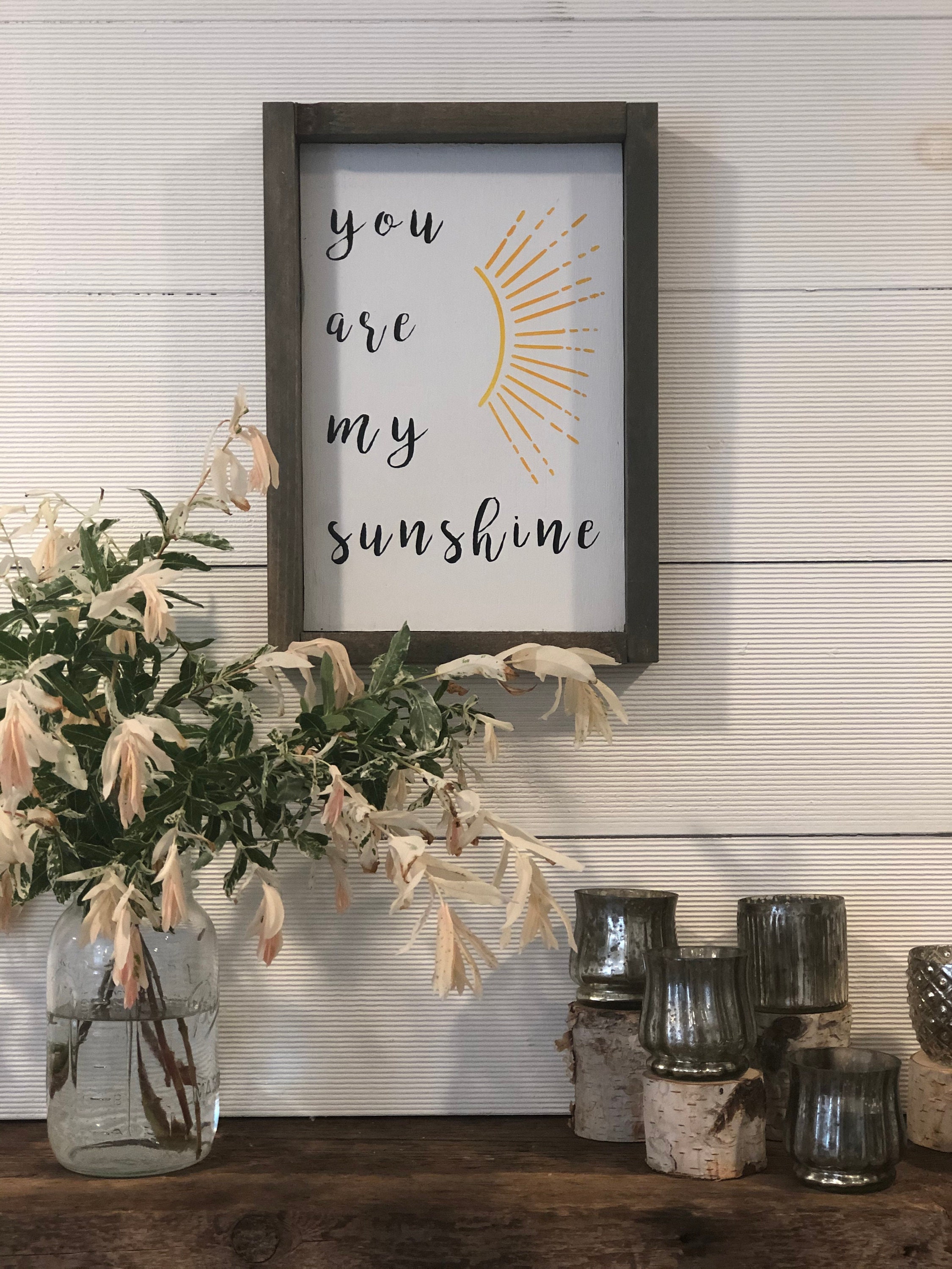 You are my sunshine rustic wood sign Etsy