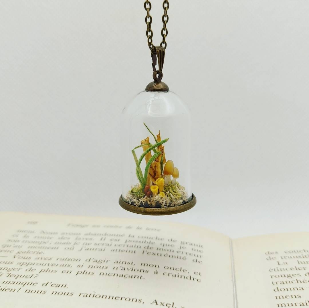 Mini-Cloche Aux Champignons - Pendentif ou Suspension