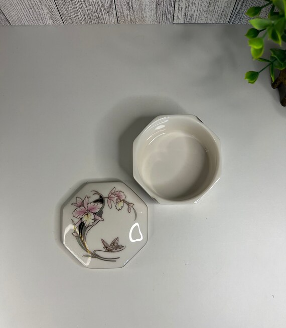 Vintage Butterfly and Tulip dish, Fine China - image 3