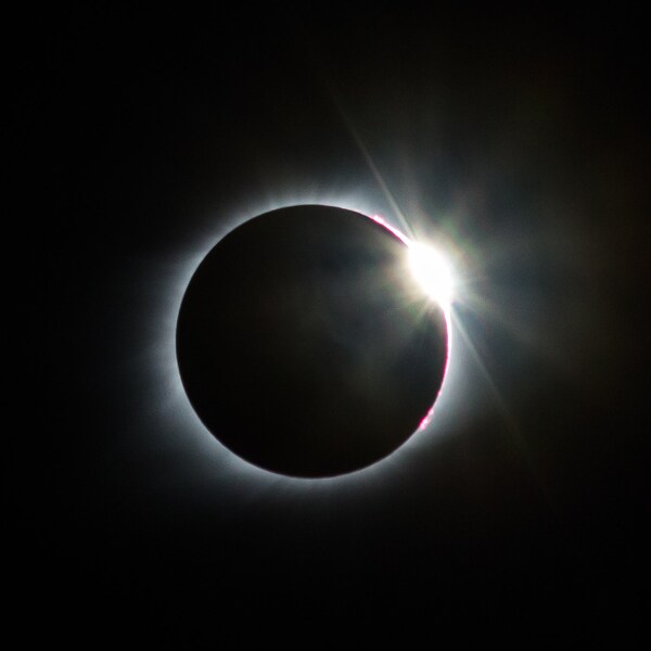 Sonnenfinsternis - Diamant Ring, Sonne, Mond, Weltraum, Galaxie