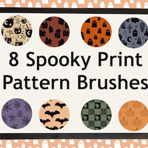 Spooky Procreate Pattern Brush Pack