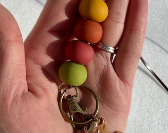 Cactus Teacher Lanyard – Handmade Polymer Clay Beaded ID Badge