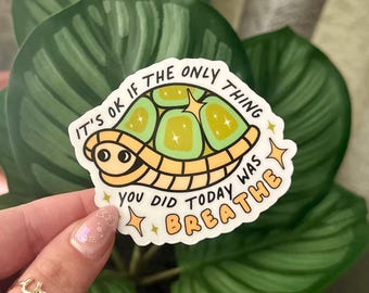 Turtle Positivity Sticker: Handdrawn Mental Health Art