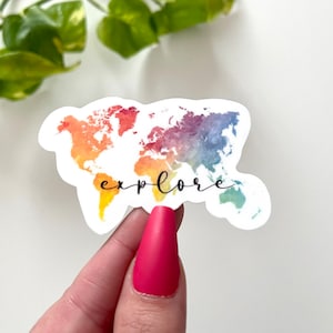 Explore Waterproof Sticker - Travel The World - Laptop Decals - Waterbottle Stickers - Tumbler Decal - Worldwide Stickers - Traveling Gifts