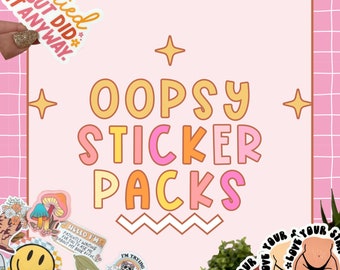 Oops Grab Bag, Mystery Oops Stickers, Waterproof, Imperfect Stickers
