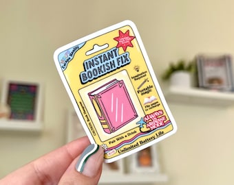 Instant Bookish Fix Waterproof Sticker, Book Stickers, Gifts for Readers, Bookish Laptop Sticker, Book Lover Decal, BookTok