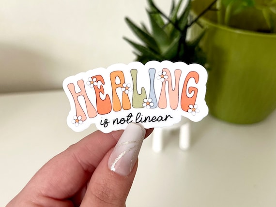 Healing is not Linear Waterproof Sticker, Mental Health Decals, Healing Gift, Therapy Art, Therapy Sticker
