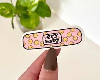 Cry Baby Bandage Waterproof Sticker, Cute Stickers, Trendy Popular Decal, Waterbottle Sticker, Tumbler Decal