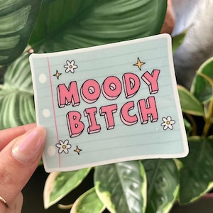 Moody B*tch Waterproof Sticker: Self-Care Gift