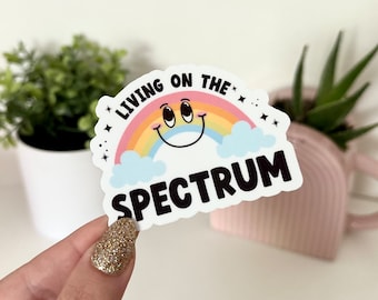 Living on the Spectrum Waterproof Sticker, Autism Awareness, Autism Stickers, Autistic Gifts, Neurodivergent Gifts, Tumbler Decal