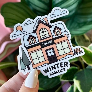 Winter Book Club Waterproof Sticker, Book Stickers, Gifts for Readers, Bookish Laptop Sticker, Book Lover Decal, Book Club
