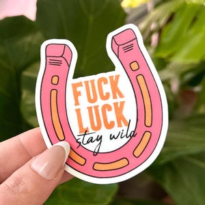 Pegatinas impermeables "Fuck Luck Stay Wild", pegatinas de salud mental, pegatinas de confianza y positividad, regalos para mejores amigos