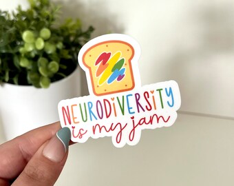 Neurodiversity is My Jam Waterproof Sticker, Autism Awareness, Autism Stickers, Autistic Gifts, Neurodivergent Gifts, Tumbler Decal