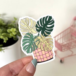 Monstera plant waterdichte sticker, sticker plant moeder, plant cadeaus, plant stickers, sticker waterfles, sticker beker