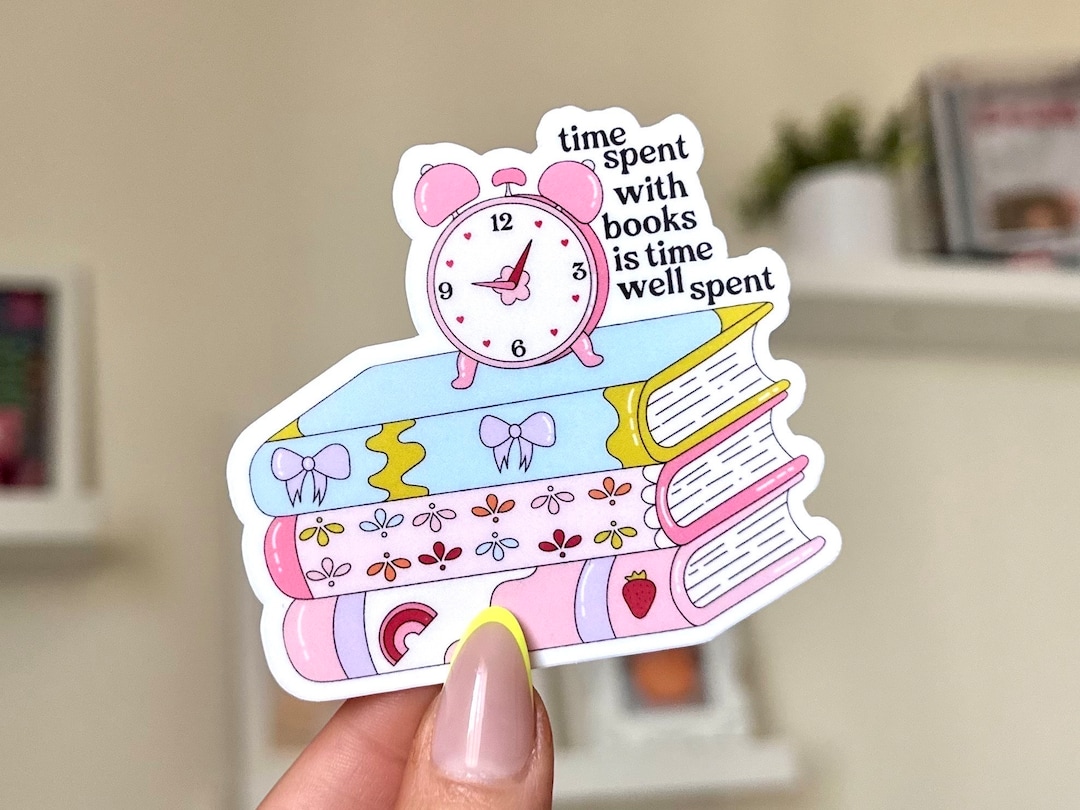 Time Sticker Book Time Spent With Books Waterproof Sticker, Book Stickers, Gifts for ...