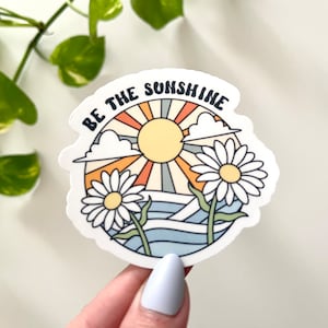 Adesivo impermeabile &quot;Be The Sunshine&quot;, adesivi positivi, decalcomanie ispiratrici, adesivi per bicchieri, adesivi per bottiglie d&#39;acqua