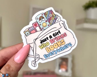 Book Lover Waterproof Sticker: Bookish Laptop Decal