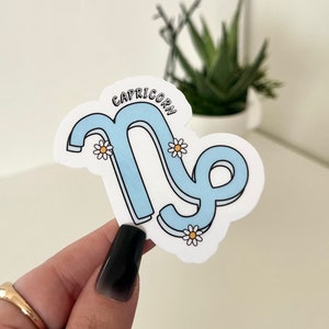 Capricorn Waterproof Sticker, Zodiac Signs, Astrology Stickers, Trendy Gifts, Popular Stickers, Zodiac Gifts, Waterbottle Decal
