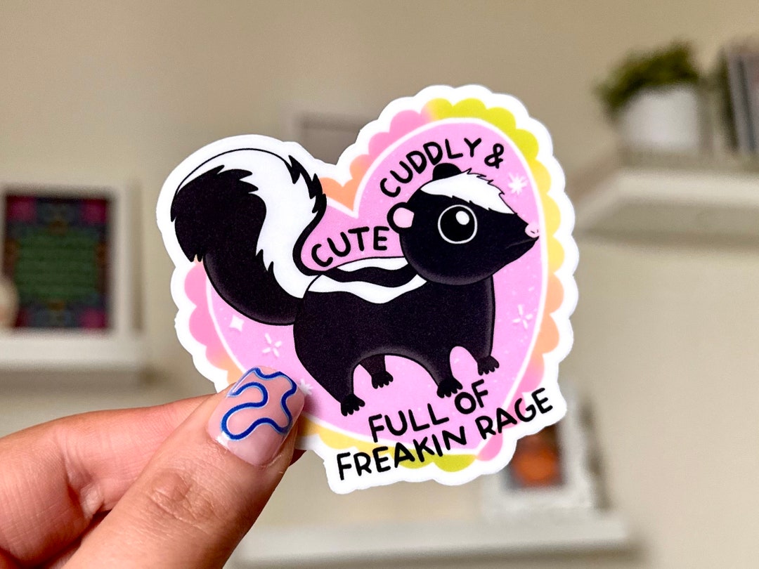 Chud Rage Sticker Cute Cuddly & Full of Freakin Rage Waterproof Sticker, Mental Health ...