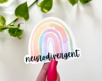 Neurodivergent Rainbow Sticker: Autism Awareness, Waterproof Decal
