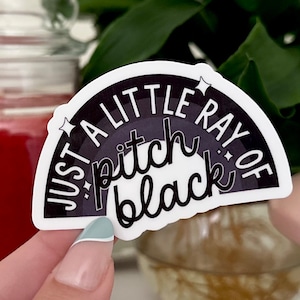 Just a little straaltje zwarte waterdichte sticker, grappige cadeaus, middelvingerstickers, laptop, waterfles, sticker beker, handgetekende