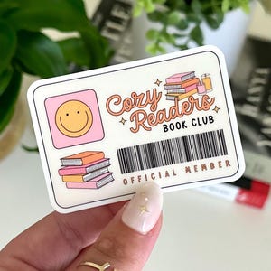 Sticker imperméable club de lecture Cosy Readers : cadeau pour les amateurs de lecture