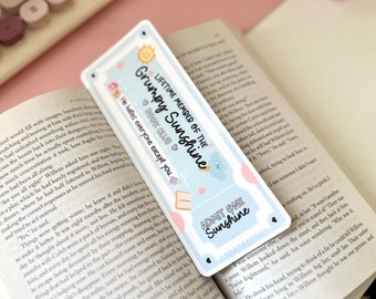 Marcapáginas adhesivo para miembro vitalicio del Club del Libro Grumpy Sunshine, BookTok, regalos para introvertidos, amantes de los libros y lectores.