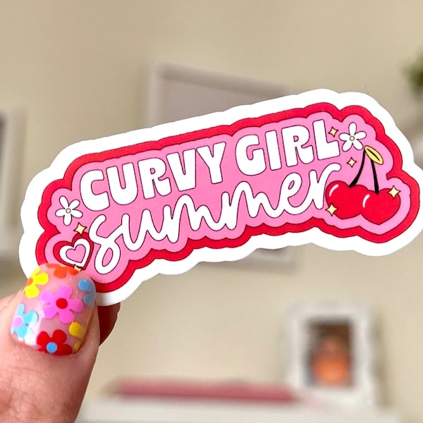 Curvy Girl Summer Waterproof Sticker, Body Positive, Plus Size Inclusiveness, Body Inclusive, Big Girls, Thick