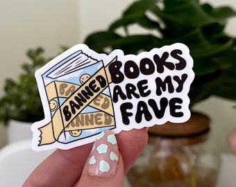 Verboden boeken zijn mijn favoriet waterdichte sticker, boekstickers, cadeaus voor lezers, leesgrage laptopsticker, sticker boekenliefhebber