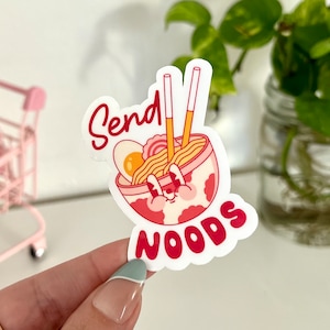 Send Noods Waterproof Sticker, Funny Decal, Noodle Sticker, Food Lover Gifts, Mug Stickers, Waterbottle Sticker, Sticker Gift