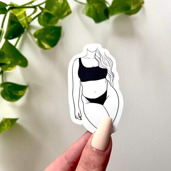 Curvy Woman Body / Waterproof Sticker / Love Your Body / Thick Women / Big Woman / I love My Body Decals / Body Positive Stickers